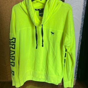 VS Pink Cowl Neck Pullover - Bright Yellow